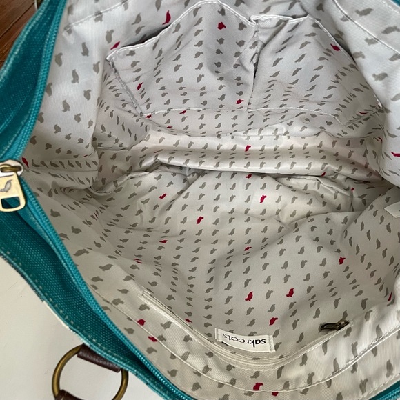 Sakroots Artist Circle Flower Power Teal Butterfly Joshua Davis Bag Tote - Picture 7 of 13